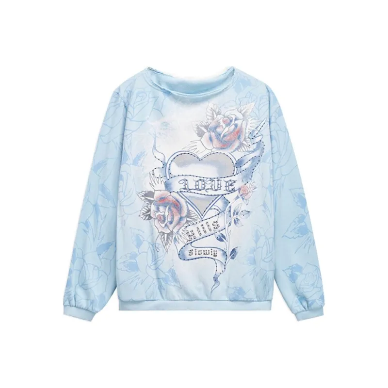 Ed Hardy SS25 Sweatshirt Women's Baby Blue-0