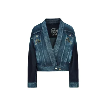 EVISU Denim Jackets Women's Denim Blue