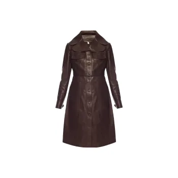 Burberry Leather Jackets Women's Brown
