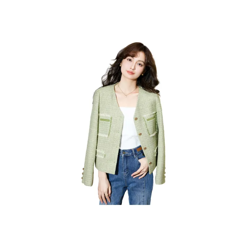 SMEN Cropped Coats Women's Green-0