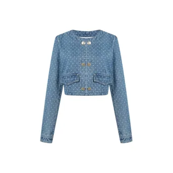 Three Quarters Cropped Coat Women's Blue