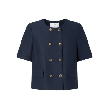 JZ. ANNAKRO Cropped Coat Women's Dark Blue