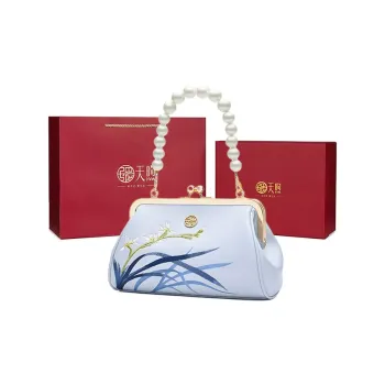Pmsi Split Cow Leather Handbag Women's Light Blue
