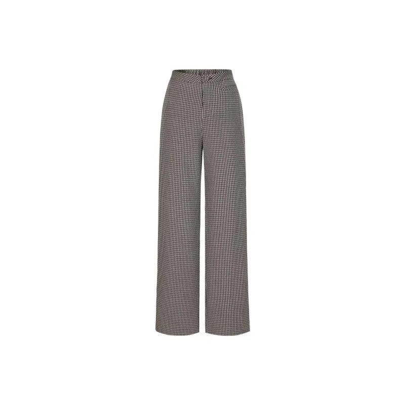 JZ. ANNAKRO Casual Pants Women's Grid Coffee-0