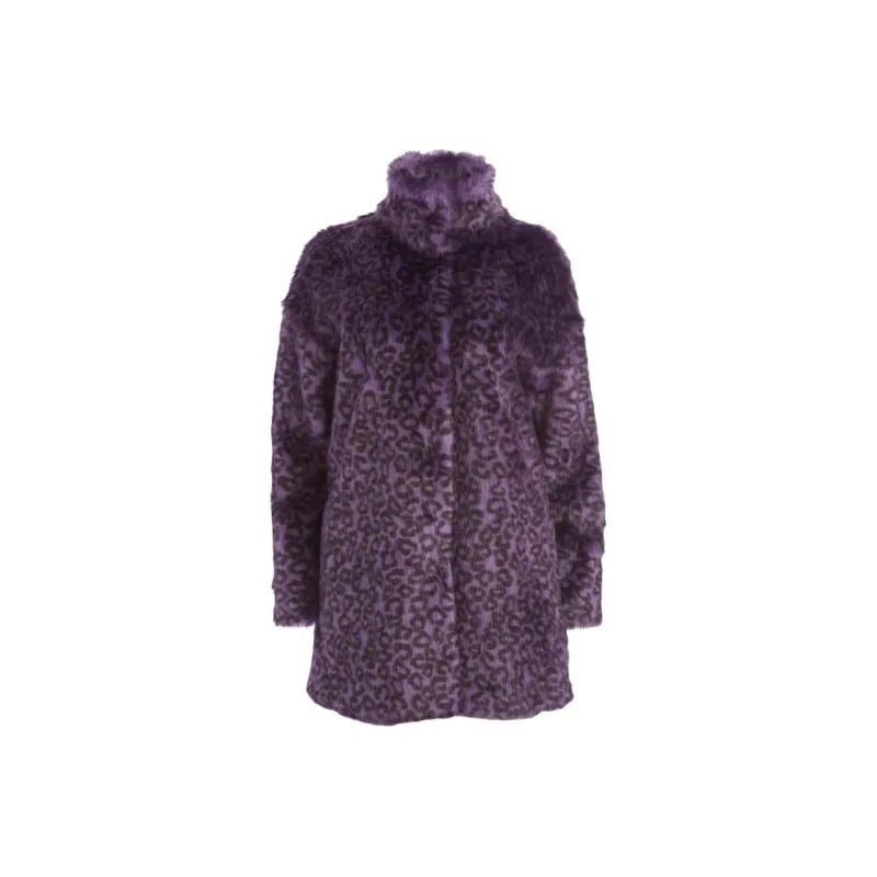 GUESS Larissa Faux-Fur Coat Coats Women's Purple-0