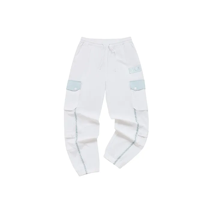White Mountaineering X FILA FUSION FILA X White Mountaineering Collaboration Cargo Pants Women's Standard White-0