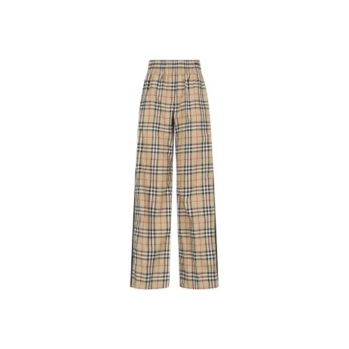 Burberry Women's Vintage Chech Motif Cotton Pants Beige