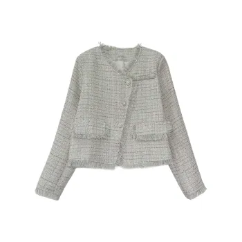 Icicofficial Cropped Coats Women's Beige Apricot