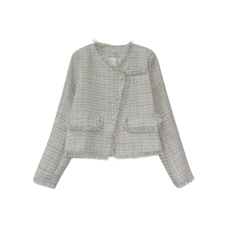 Icicofficial Cropped Coats Women's Beige Apricot-0