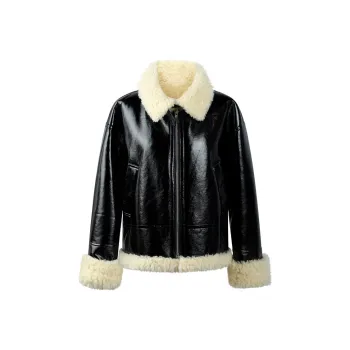 THE SEA LIFE Leather Jacket Women's Black Mage