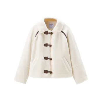 LEDIN Cropped Coats Women's Ecru