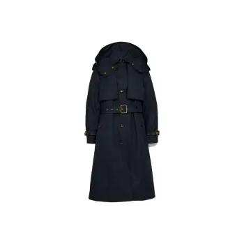 COACH Trench Coat Women's Dark Blue