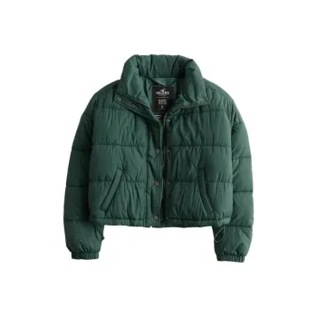 Hollister FW23 Puffer Jacket Women's Green