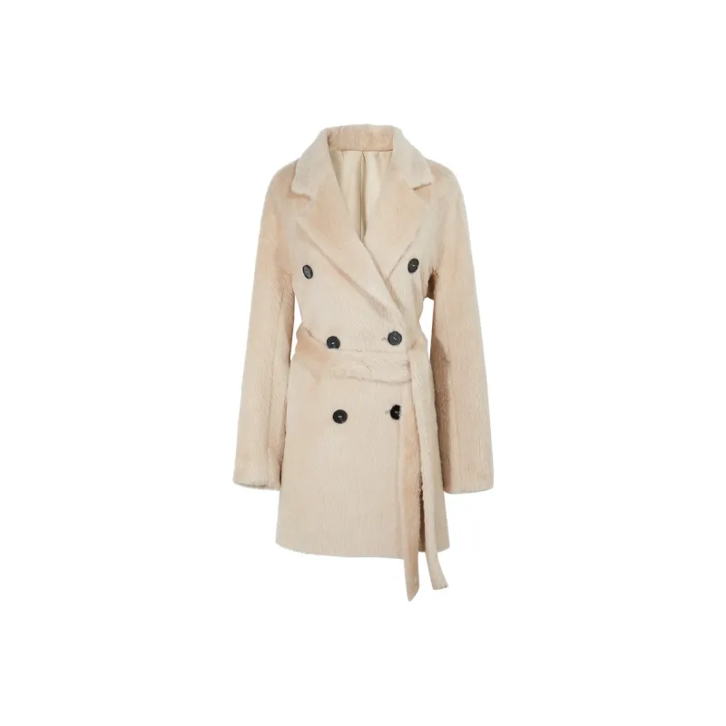 3COLOUR Coats Women's Light Coffee-0