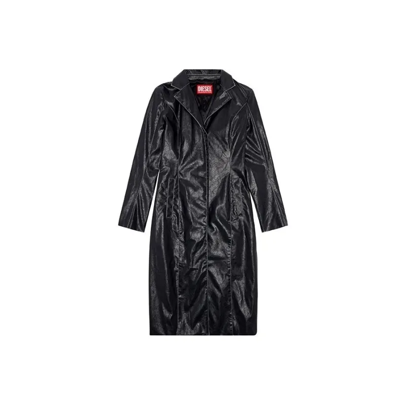 DIESEL SS24 Leather Jacket Women's Black-0