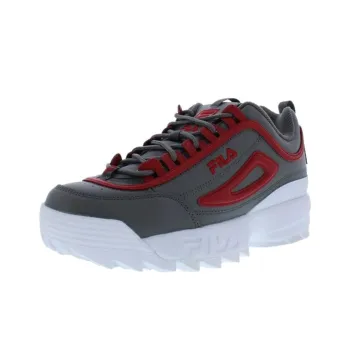 FILA DISRUPTOR II PREMIUM Anti Slip Wear Resistant Low Top Casual Shoes Men's Gray Red