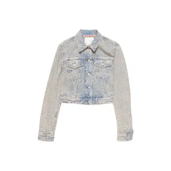 Acne Studios Monogram Jacquard Cropped Denim Jacket