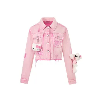 13 DEMARZO Denim Jacket Women's Pink