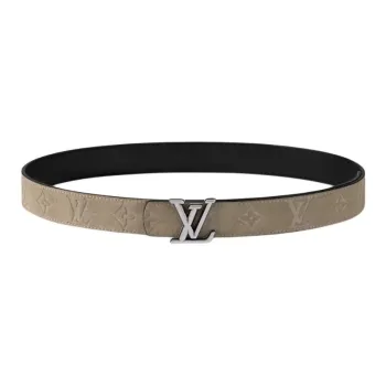 LOUIS VUITTON Leather Belts Men's Camel Width 3CM