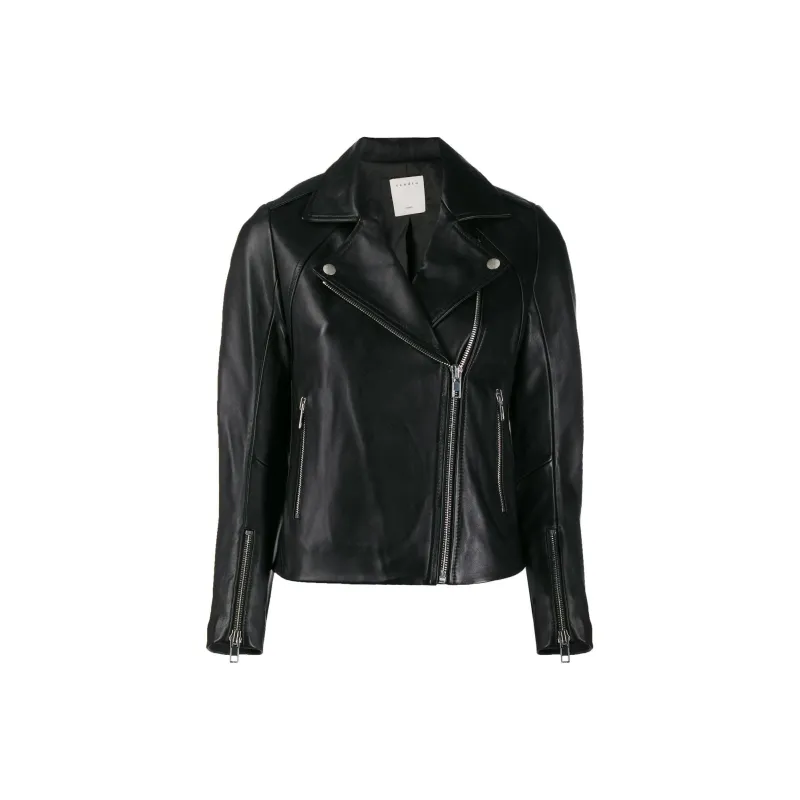 Sandro Leather Jackets Women's Black-0