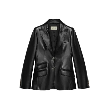 GUCCI FW22 Leather Jacket Women's Black