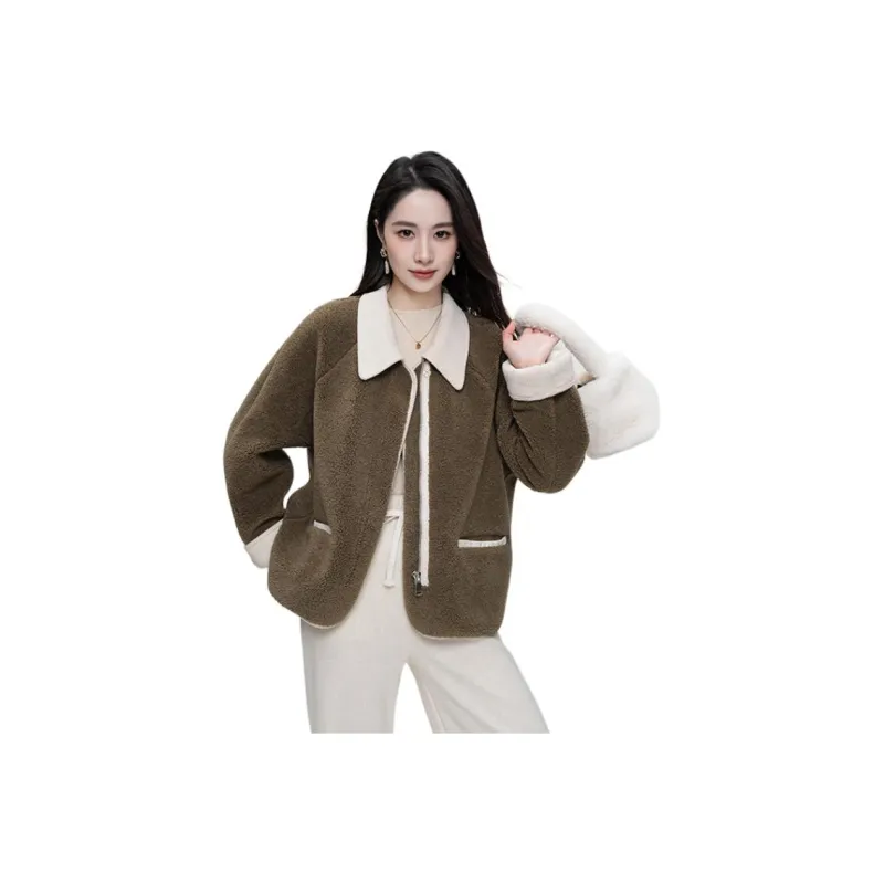Shavani Cropped Coat Women's Milk White-4