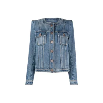 BALMAIN Denim Jackets Women's Blue