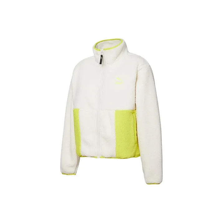 PUMA Casual Velvet Jackets Women's Ivory White-0