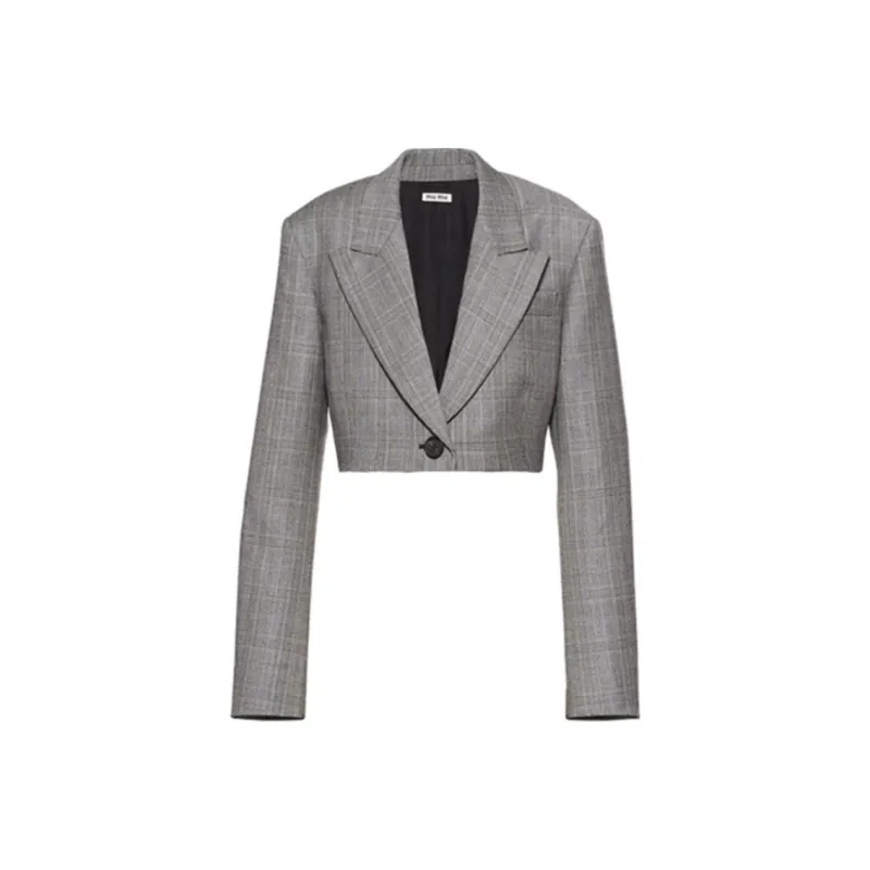 MIU MIU FW21 Cropped Coat Women's Gray-0
