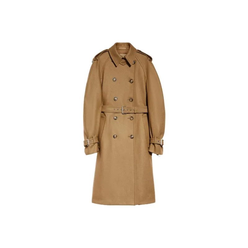 SportMax Double breasted Twill Trench Coat-0