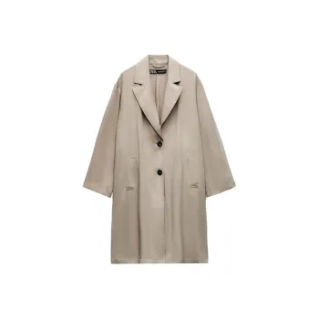 ZARA Trench Coats Women's Gray