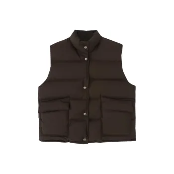 NOTHING WRITTEN Michelin Puffer Vest Down Jacket Women's Choco/Chocolate