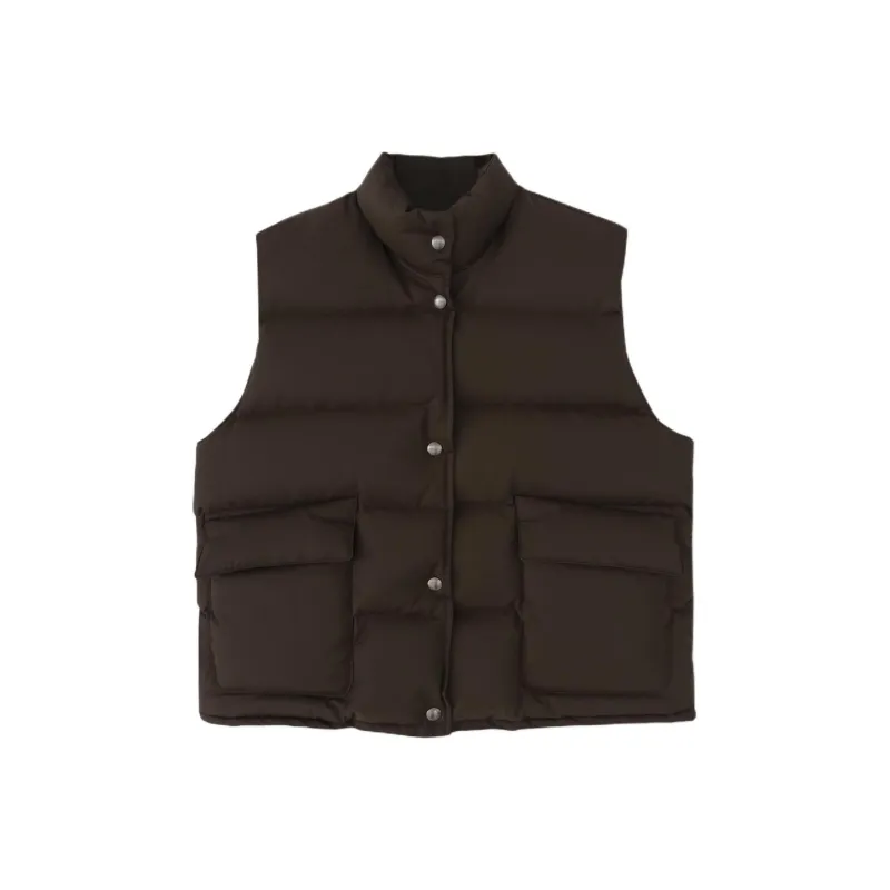 NOTHING WRITTEN Michelin Puffer Vest Down Jacket Women's Choco/Chocolate-0