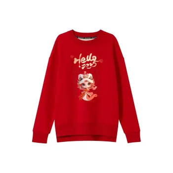 Oudifu Sweatshirts Women's Red