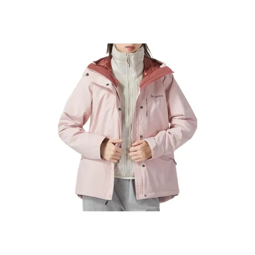 Columbia Outdoor Hiking Waterproof And Windproof Windbreaker Jacket Women's Pink