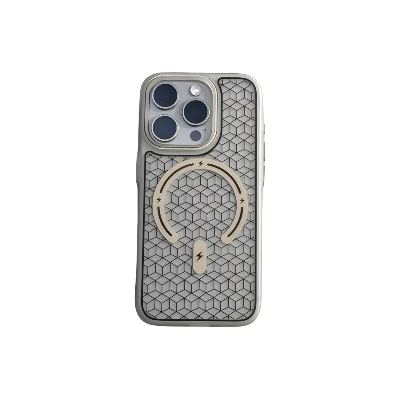 Wei Xin Acrylic Material Maze Plaid Magnetic Phone Cases Compatible With IPhone 16/15 Pro Max/Apple 13/14 Pro/Max-7