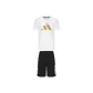 Set (White Gold Short-Sleeved Shirt+Black Shorts)