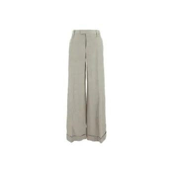 Brunello Cucinelli Lurex Wide-Leg Trousers