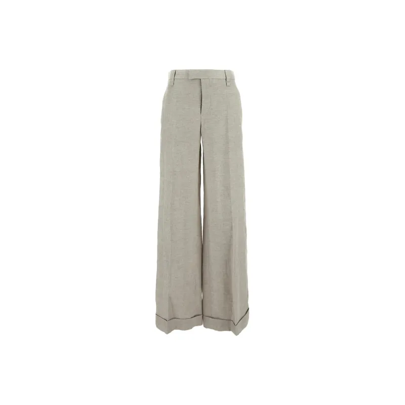 Brunello Cucinelli Lurex Wide Leg Trousers-0