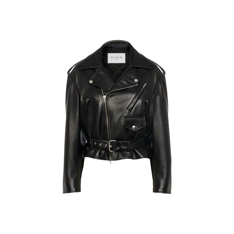Alaia Leather Jackets Women's Black-0