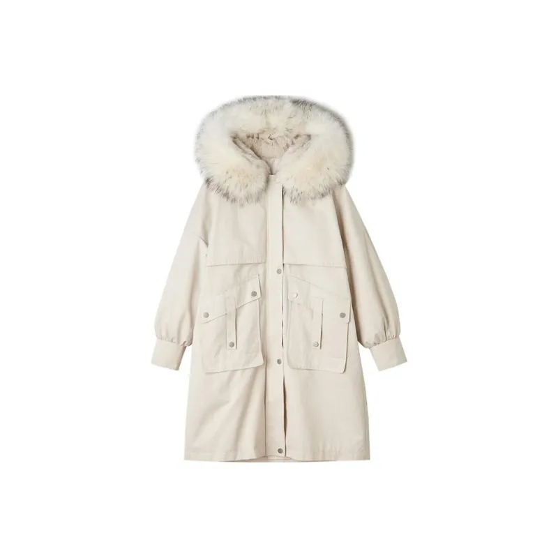 【dme】 Parka Coats Women's Ivory White-0