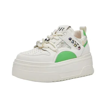 HR Low Top Skateboard Shoes Women's Beige Green