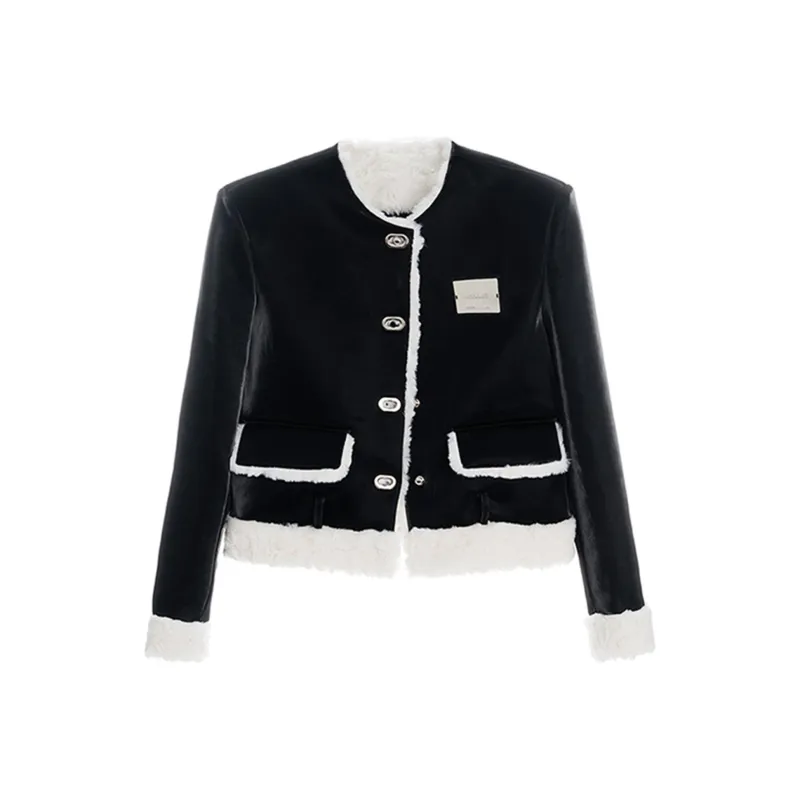 MODULER XIACHUAN Cropped Coats Women's Black-0