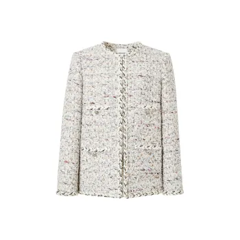 Hopeshow Cropped Coats Women's Multicolor Yarn Chanel Inspired 751