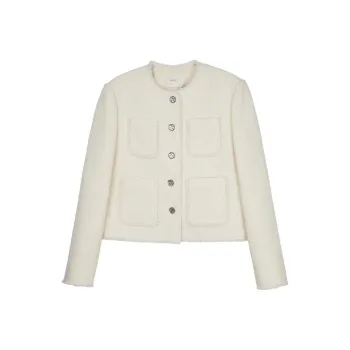 INSISFEMME Velvet Jackets Women's Moscow White
