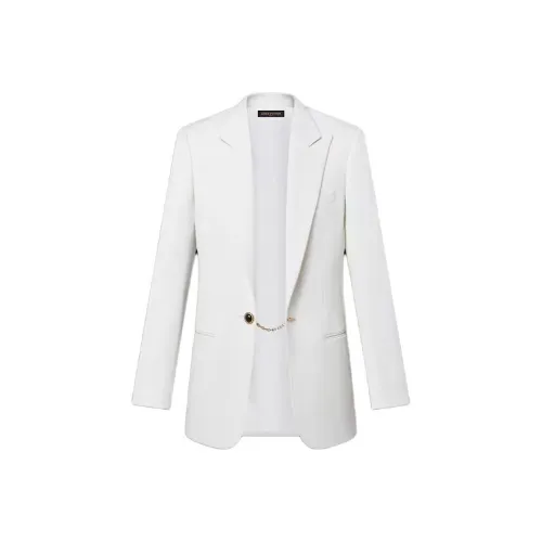 LOUIS VUITTON Jewel Button Tuxedo Jacket Business Suit Women's White Lactose