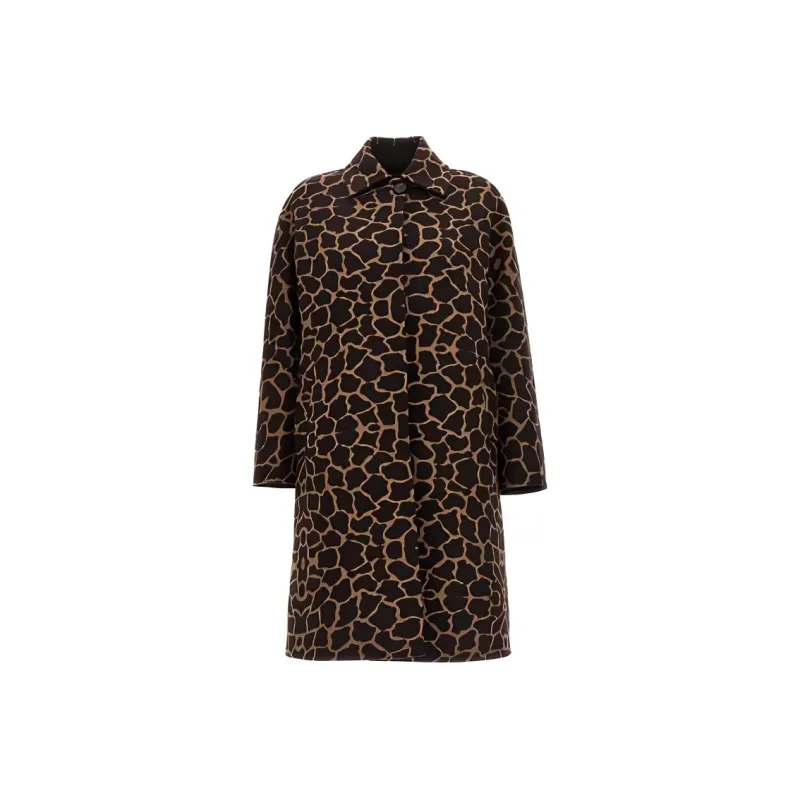 MaxMara All Over Patterned Long Sleeved Coat-0