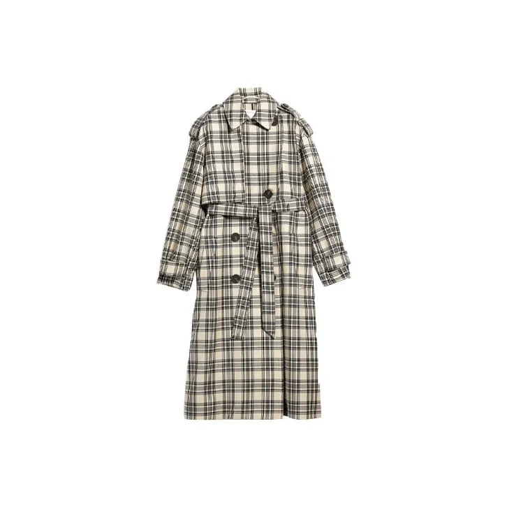 SportMax Check pattern Belted Coat-0