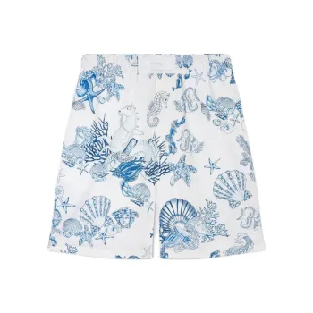 VERSACE Coral Theatre Cotton Shorts
