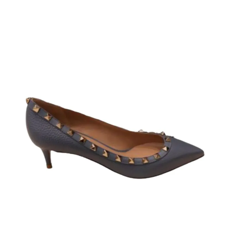 Valentino Cone Heel High Heels Women's Blue-1